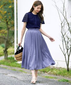 Tiaclasse 【洗える】チュールレースブラウス