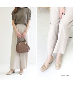 Pointer 日本製 バックルモチーフスクエアトゥパンプス