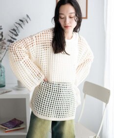 WEGO ビッグメッシュニットプルオーバー