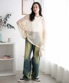 WEGO ビッグメッシュニットプルオーバー