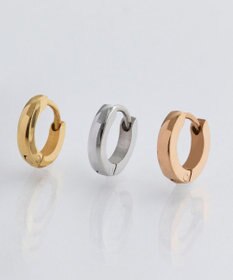 Phoebe 【金属アレルギー対応】ワンタッチメタルフープミニピアス(片耳)/サージカルステンレス ゴールド