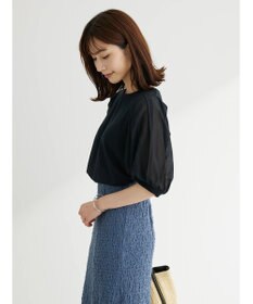 Green Parks 袖シアードッキング５分袖カットプルオーバー