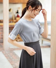 Tiaclasse L 【洗える】配色カフスニットトップス