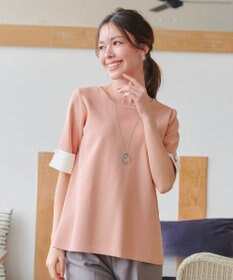 Tiaclasse L 【洗える】配色カフスニットトップス