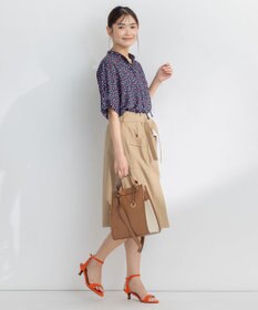 組曲 【洗える】プティフラワージョーゼットシフォン ブラウス