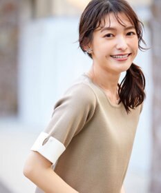 Tiaclasse L 【洗える】配色カフスニットトップス