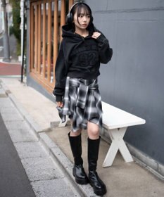 WEGO グラフィックショートプルパーカー