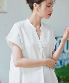 Tiaclasse リネンミックススキッパーシャツワンピース