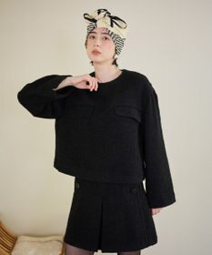 #Newans 【セットアップ可能】ワイドスリーブツイードプルオーバー