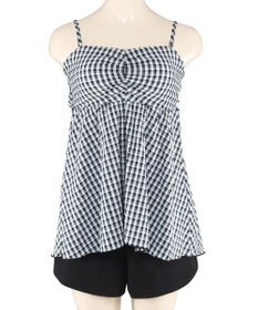 San-ai Resort（三愛水着楽園） 【WEB限定】ペプラムチェック3点セット【Beach Queen（ビーチクイーン）】