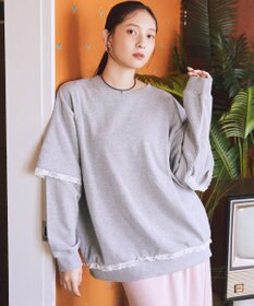 earth music&ecology レーススウェットプルオーバー