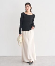 earth music&ecology サテンフリルマーメイドスカート