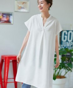 Tiaclasse リネンミックススキッパーシャツワンピース