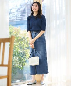 ANY L ポイントシアーリブニット