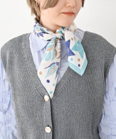 Marca 【the PORT by marca】EMBROIDERY 小判 シルクツイル スカーフ