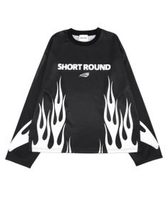 WEGO 【ユニセックス着用ITEM】ファイヤーパターンゲームロゴT（長袖）