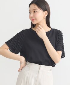 earth music&ecology フリルスリーブカットソー