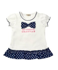 MIKI HOUSE HOT BISCUITS 【80-120cm】すそフリル 半袖Tシャツ