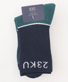 23区GOLF 【WOMEN】カラーブロック レギュラーソックス