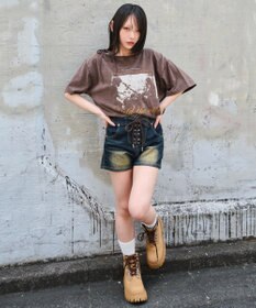 WEGO レースアップデニムショートパンツ