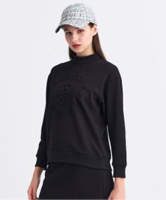 23区GOLF 【WOMEN】エンボスロゴダンボールモックネック ブラック系