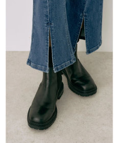 earth music&ecology Ｌｅｅ×ｅ．ｍ．ａ．ｅ．スリットフレアデニムパンツ