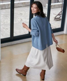 23区 L 【好評につき新色追加/CLASSY.1月号掲載】ウールカシミヤブレンド スタンドネック ニット