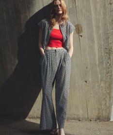 uncrave ギンガムチェック ジレブラウス