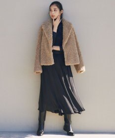 23区 【一部店舗限定/洗える】クレープシフォン フレア スカート