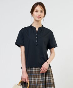 J.PRESS LADIES L プレーティングジャージー バンドカラー カットソー