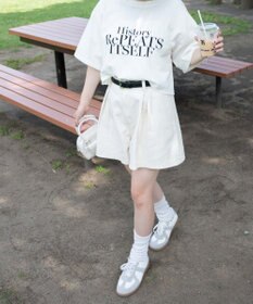 WEGO ベルト付デニムタックショートパンツ