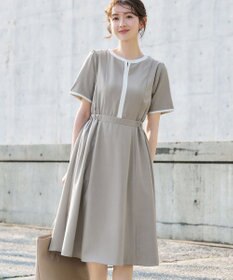 Tiaclasse L 配色フレアワンピース