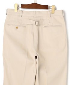 J.PRESS MEN 【J.PRESS ORIGINALS】Cotton Polyester Drill New Piped Stem Slacks / Big Back Belt / Japan Made