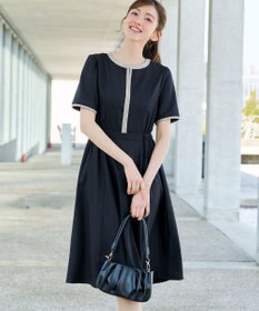 Tiaclasse L 配色フレアワンピース