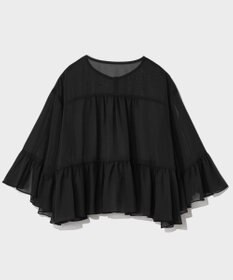 GRACE CONTINENTAL シフォンフリルポンチョ