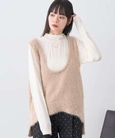 earth music&ecology フェザーUネックニットベスト