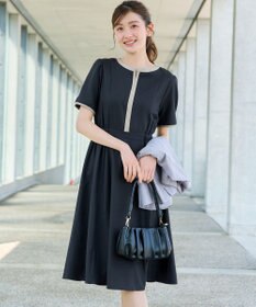 Tiaclasse L 配色フレアワンピース