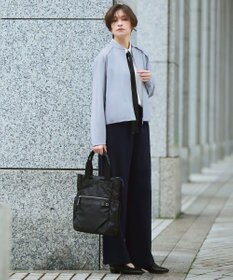 ICB 【先行予約・WEB限定カラーあり】マラボーテライトジョーゼット 半袖ボウタイ付きシャツカラートップス