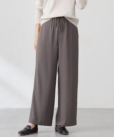 J.PRESS LADIES L 【洗える】バックサテンジョーゼット リラックス パンツ
