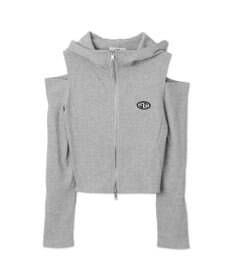 WEGO オープンショルダーダブルジップパーカー