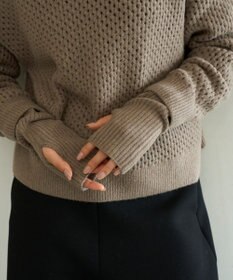 UNFILO L 【野呂佳代さん着用】ふわふわニット メッシュプルオーバー