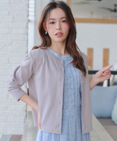 Tiaclasse 【小倉優子さん着用・洗える・接触冷感・汗ジミ防止】“サマさまカットソー”フレームボタンカーディガン