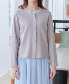 Tiaclasse 【小倉優子さん着用・洗える・接触冷感・汗ジミ防止】“サマさまカットソー”フレームボタンカーディガン