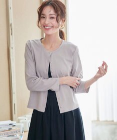 Tiaclasse 【小倉優子さん着用・洗える・接触冷感・汗ジミ防止】“サマさまカットソー”フレームボタンカーディガン