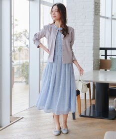 Tiaclasse 【小倉優子さん着用・洗える・接触冷感・汗ジミ防止】“サマさまカットソー”フレームボタンカーディガン