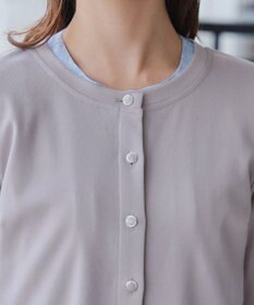 Tiaclasse 【小倉優子さん着用・洗える・接触冷感・汗ジミ防止】“サマさまカットソー”フレームボタンカーディガン