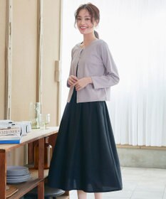 Tiaclasse 【小倉優子さん着用・洗える・接触冷感・汗ジミ防止】“サマさまカットソー”フレームボタンカーディガン