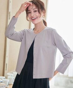 Tiaclasse 【小倉優子さん着用・洗える・接触冷感・汗ジミ防止】“サマさまカットソー”フレームボタンカーディガン