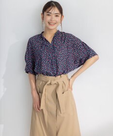 組曲 【洗える】プティフラワージョーゼットシフォン ブラウス