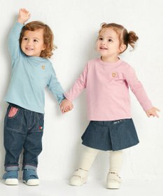 MIKI HOUSE HOT BISCUITS 【70-120cm】【Everyday Series】ワンポイント 長袖Tシャツ